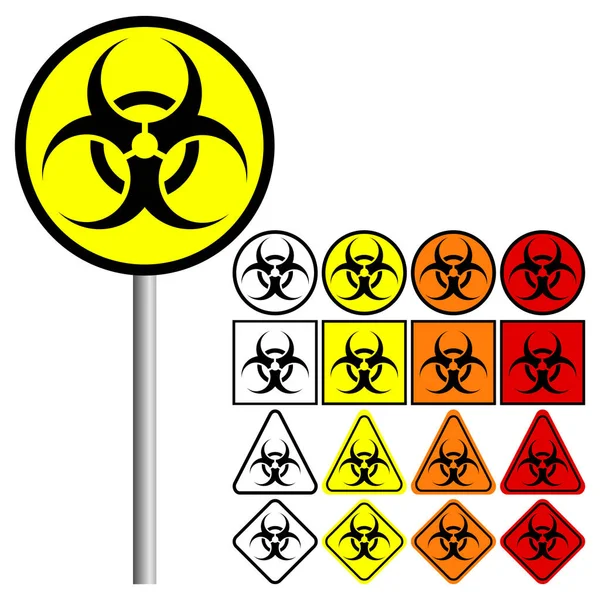 Biologická nebezpečí (Biohazard) Symbol ikonu — Stockový vektor