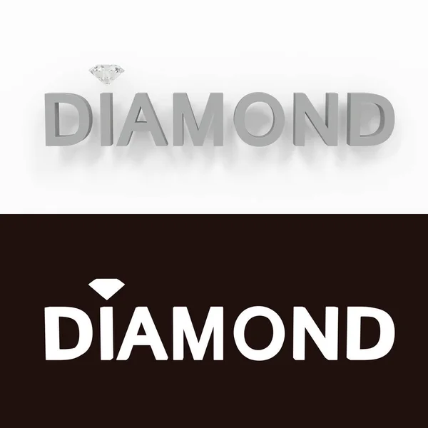 Diamant - grijze tekst op een witte achtergrond - 3d gesmolten royalty's gratis Stockfoto. — Stockfoto