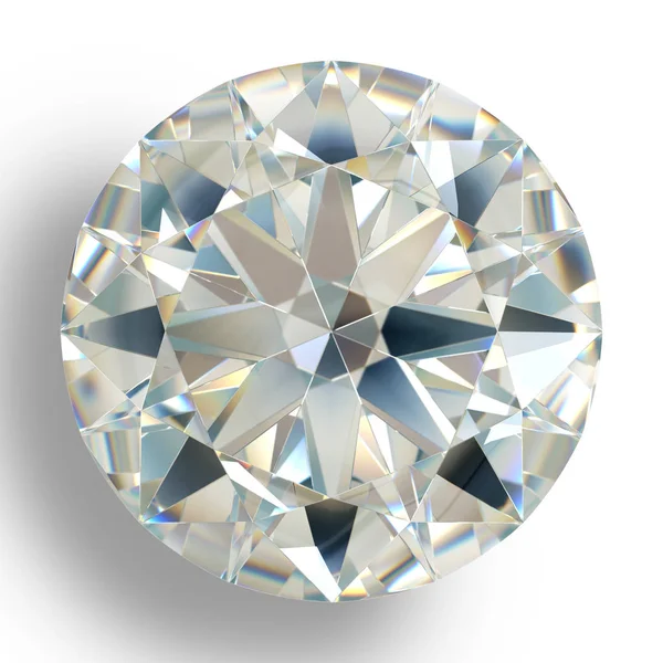 Bild Diamant-Juwel auf weißem Hintergrund. schöne funkelnde glänzende runde Form Smaragd-Bild. — Stockfoto