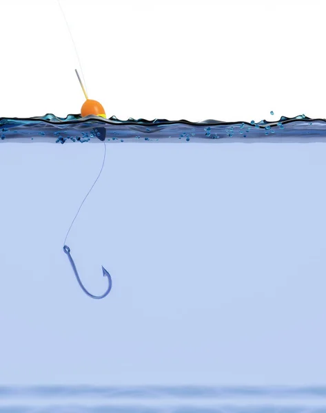 Rybářský háček na vodě — Stock fotografie
