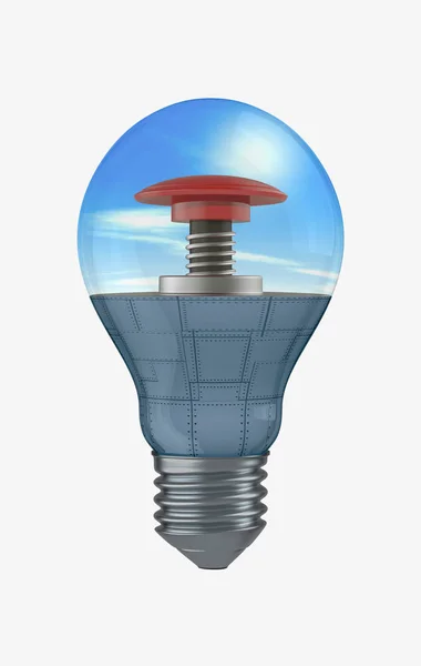 Lampadina con un pulsante — Foto Stock