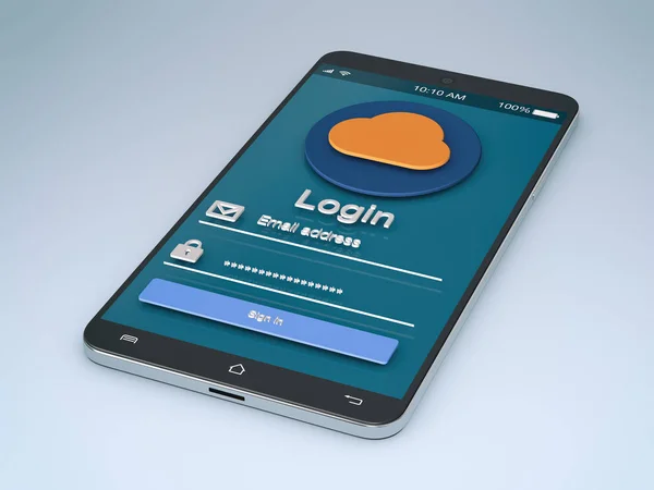 Login aplicativo móvel — Fotografia de Stock
