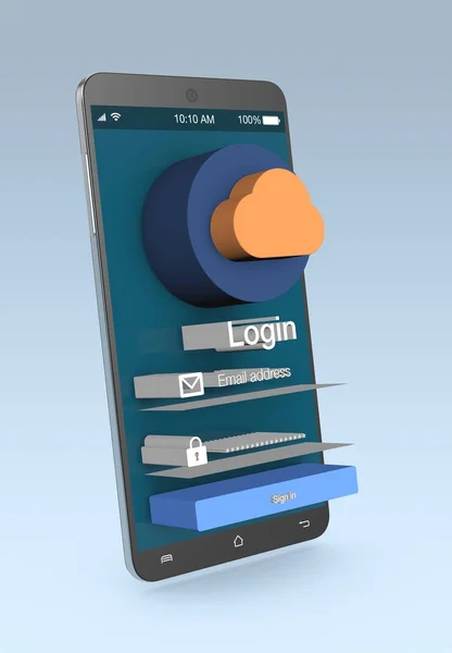 Login mobile app — Stock Photo, Image