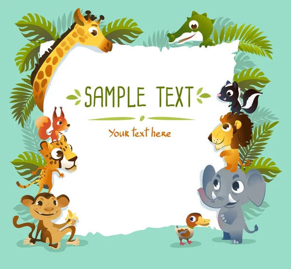 Template Poster with zoo animals