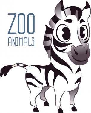 beyaz arka plan üzerinde izole sevimli zebra