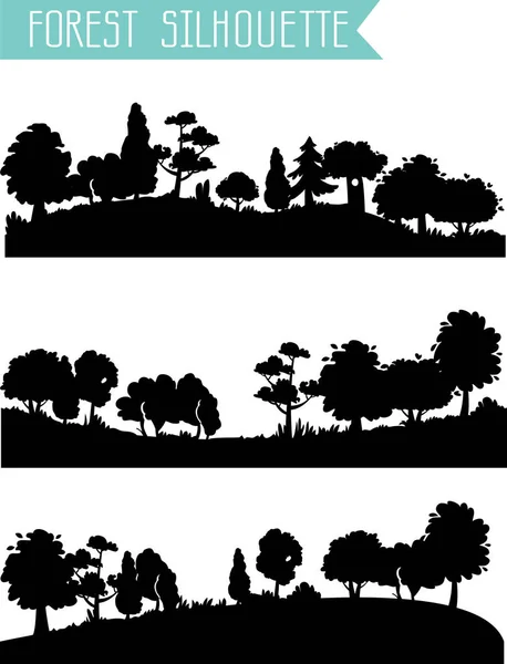 forest silhouettes isolated on white background