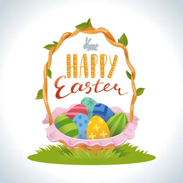 Happy Easter Wenskaart Geïsoleerd Witte Achtergrond — Stockfoto