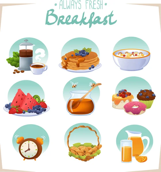 Klasik Kahvaltı Seti Beyaz Arka Plan Üzerinde Izole — Stok fotoğraf
