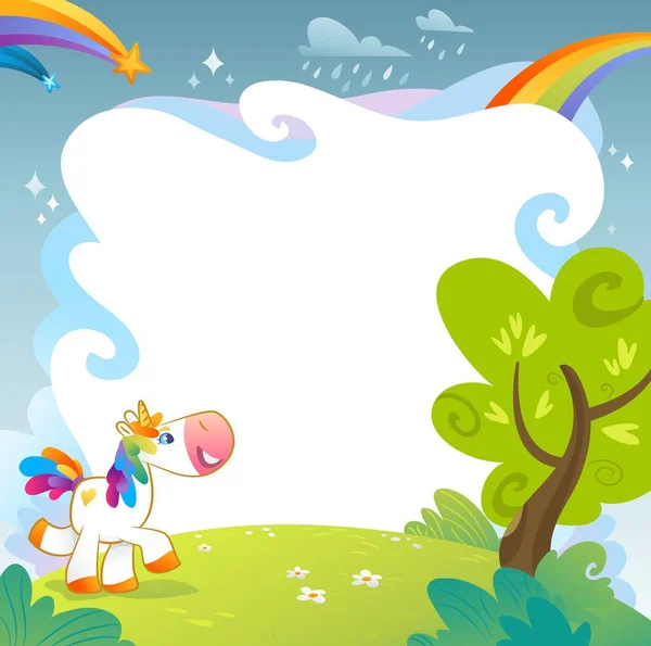 Summer Day Unicorn Rainbow — Stock Photo, Image