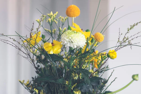 Bouquet Colorful Flowers Yellow Orange Variations Springtime — Stock Photo, Image