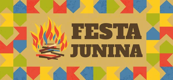 Festa Junina εικονογράφηση - παραδοσιακό Φεστιβάλ κόμμα Βραζιλίας Ιουνίου. Εικονογράφηση διάνυσμα. — Διανυσματικό Αρχείο