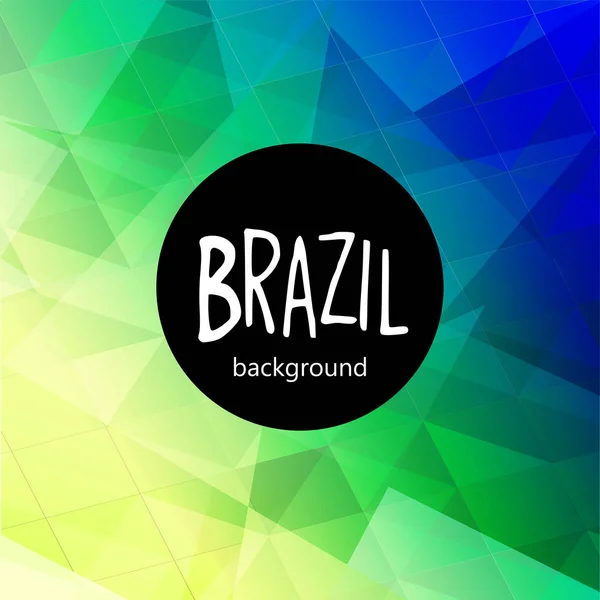 ブラジル国旗概念ベクトルの幾何学的な背景. — ストックベクタ