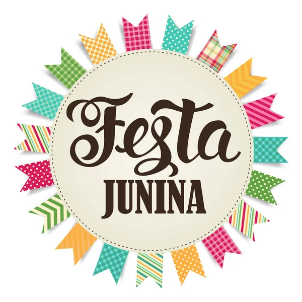 Festa Junina illüstrasyon. Vektör afiş. Latin Amerika tatil. 