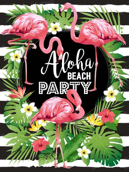 Fiesta en Aloha Beach. Ilustración vectorial . — Vector de stock