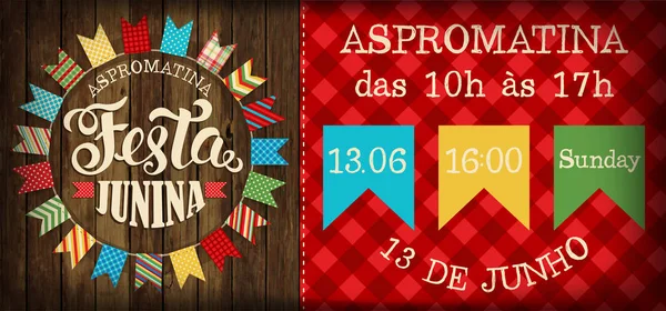 Festa Junina ilustración tradicional — Vector de stock