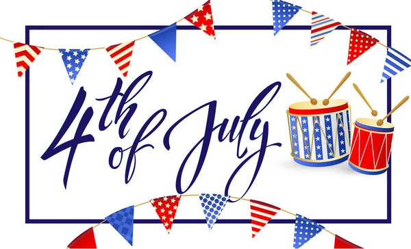 4 de julio - Día de la Independencia de los Estados Unidos de América - conjunto de vectores festivos con diferentes símbolos navideños aislados sobre fondo blanco — Vector de stock