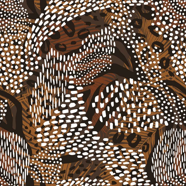 Абстрактный геометрический бесшовный рисунок с изображением животных. Модные текстуры ручной работы . — стоковый вектор