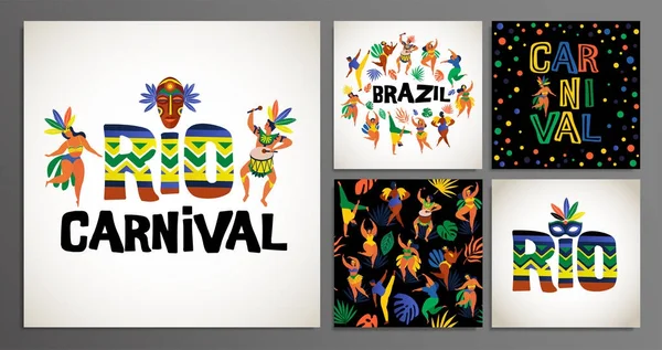 Carnaval do Brasil. Modelos de vetor para conceito de carnaval e outros usuários . — Vetor de Stock