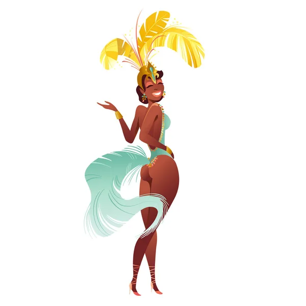 Bailarina brasileña de samba — Vector de stock