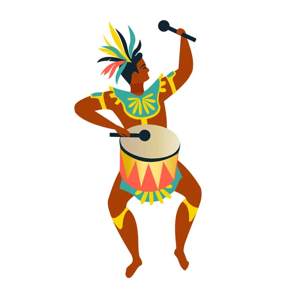 Bailarinas Brasileñas Samba Río Janeiro Vector Chicas Carnaval Hombre Bailando — Archivo Imágenes Vectoriales