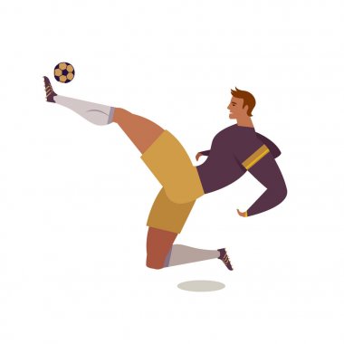 Futbolcular. Futbol. Düz vektör çizim. Tasarım öğesi.