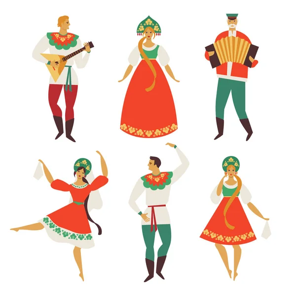 Costume Folklorique Russe Design Plat Illustration Vectorielle — Image vectorielle