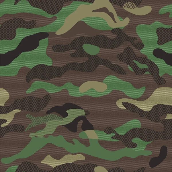 Camouflage Patroon Achtergrond Naadloze Vectorillustratie Klassieke Kleding Stijl Maskeren Herhaal — Stockvector