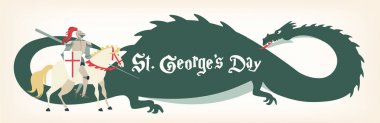St. George s günü kartı knight ve ejderha ile. Vektör çizim.