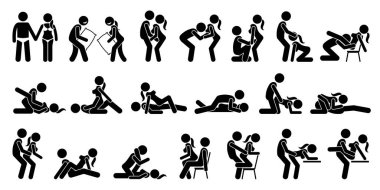Sexual Positions, Kama Sutra or Kamasutra, and Erotic Foreplay. clipart