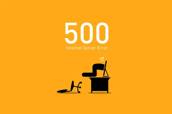 Erreur de site Web 500. Erreur du serveur interne . — Image vectorielle