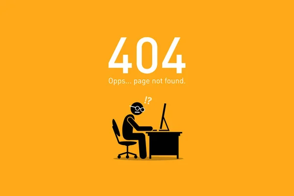 Erreur du site Web 404. Page introuvable . — Image vectorielle