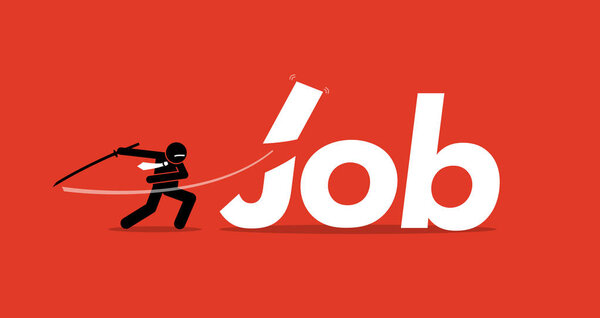 Job cut by businessman.
