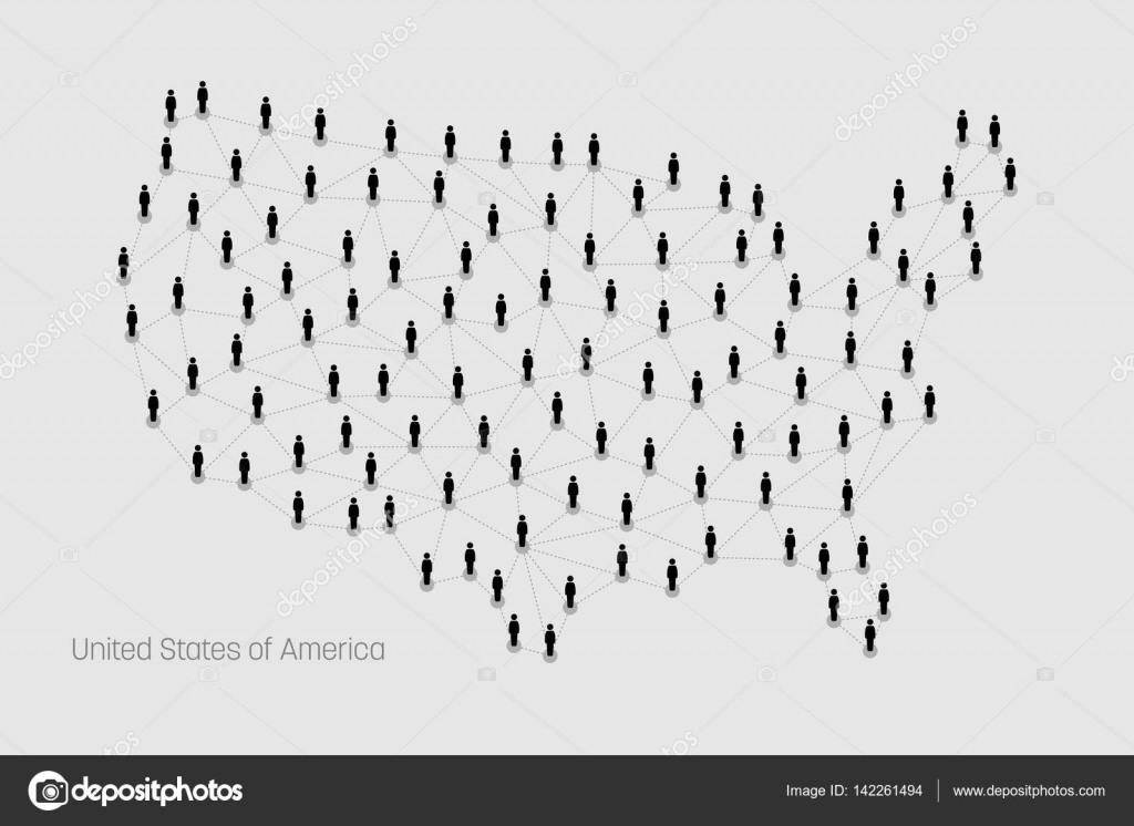 Vector Us Map Dots