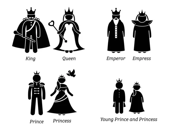 Royal Family Characters. — Stock Vector