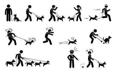 Adam yürüyen köpek.