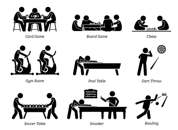 Hallenklubspiele und Freizeitaktivitäten. — Stockvektor
