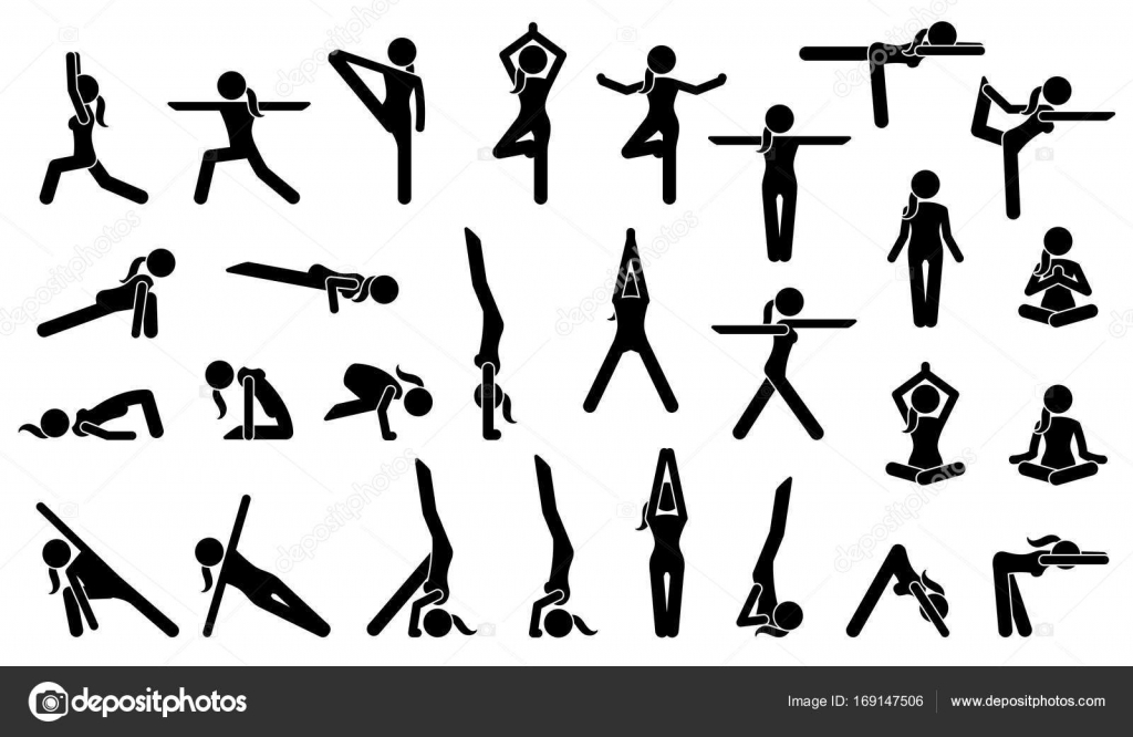 ヨガ棒人間ストックベクター ロイヤリティフリーヨガ棒人間イラスト Depositphotos