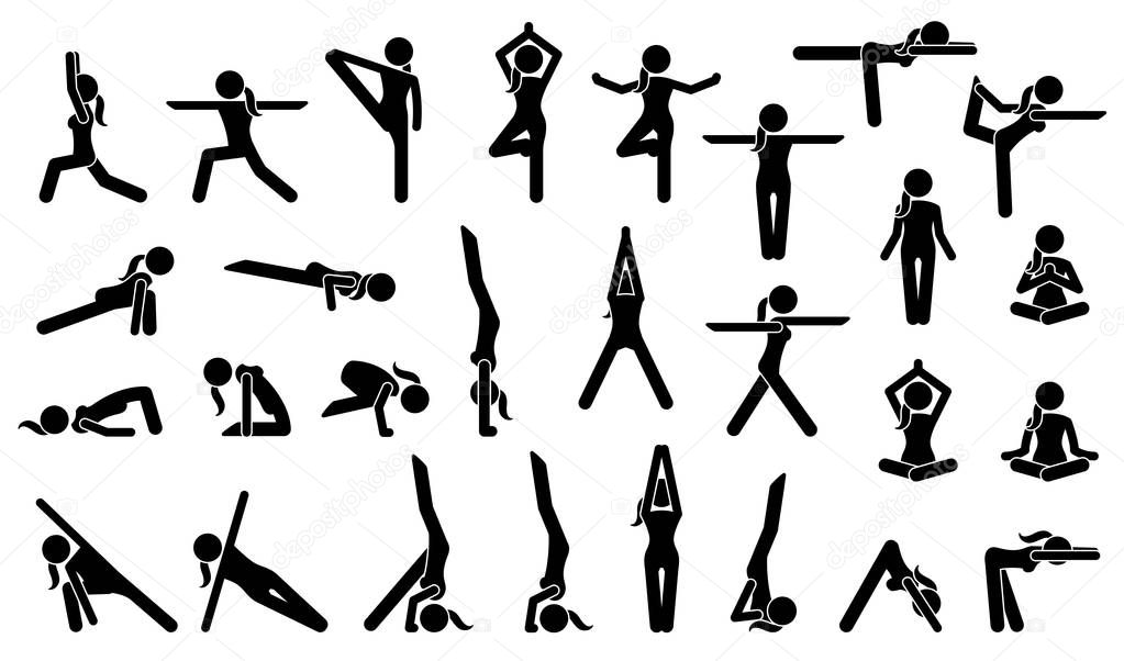 Woman Yoga Postures.