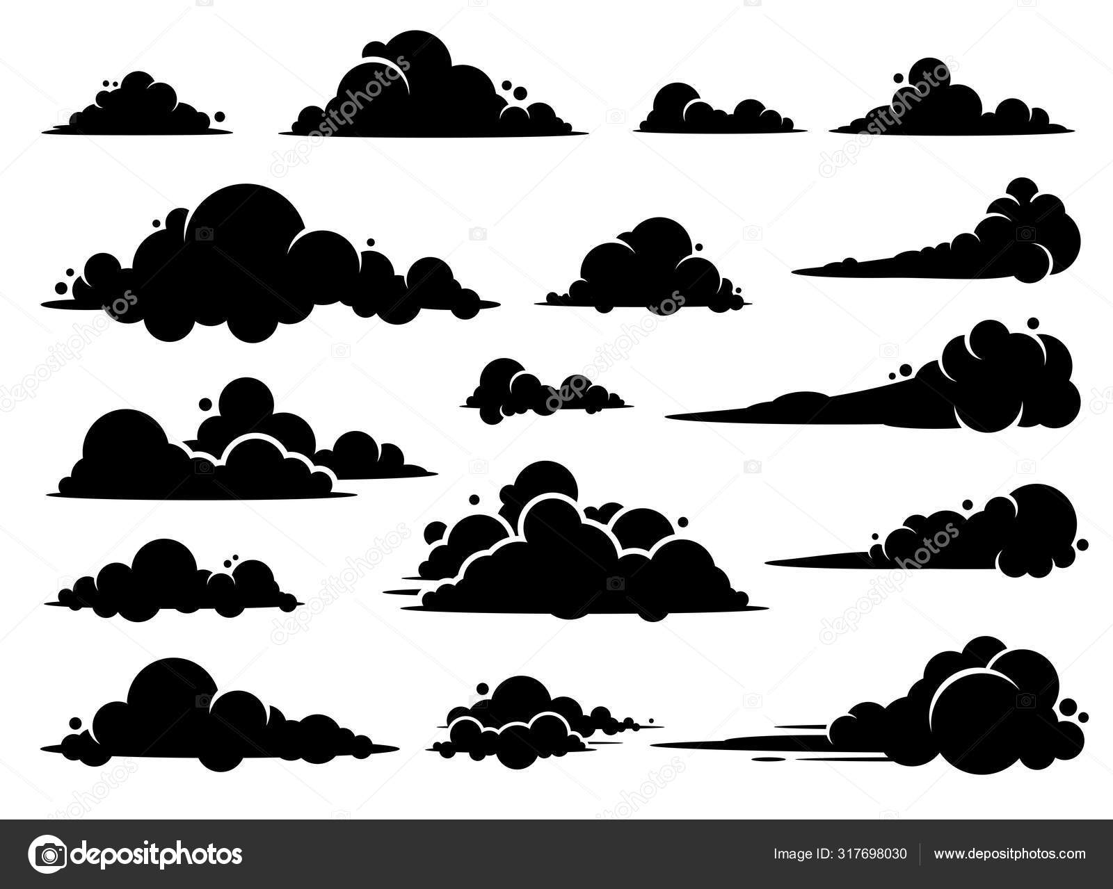 Design Gráfico Vetor Nuvem Conjunto Nuvens Ilustração Céu Silhueta ...