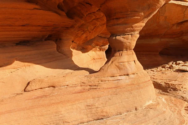 Sandstone rock column in desert