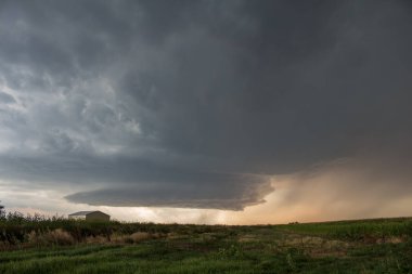 Pitoresk supercell Fırtına Doğu Colorado yüksek ovalar üzerinde döner.