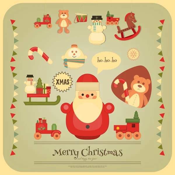 Merry Christmas and Happy New Year Poster — Stock Vector