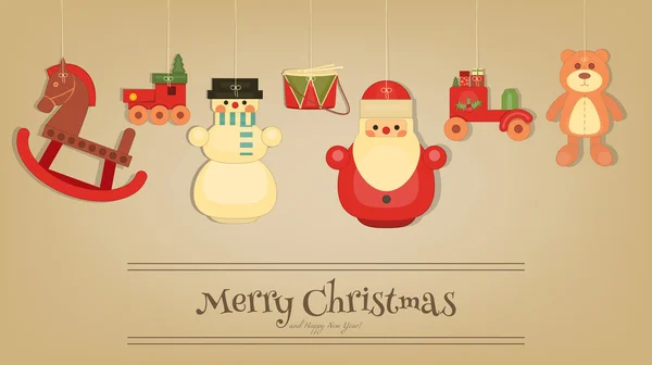 Joyeux Noël et bonne année affiche — Image vectorielle