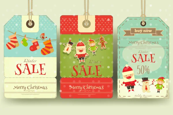 Natale vendita Tags — Vettoriale Stock
