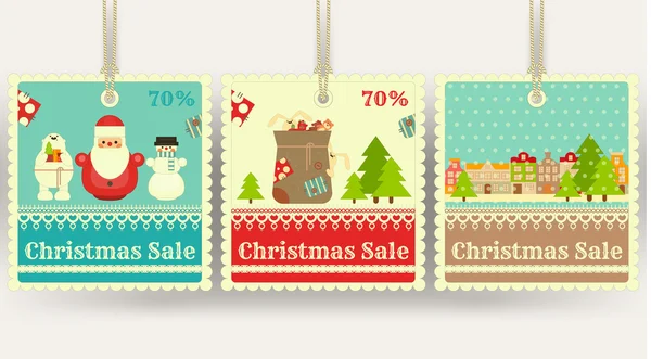 Kerstmis verkoop prijs tags — Stockvector