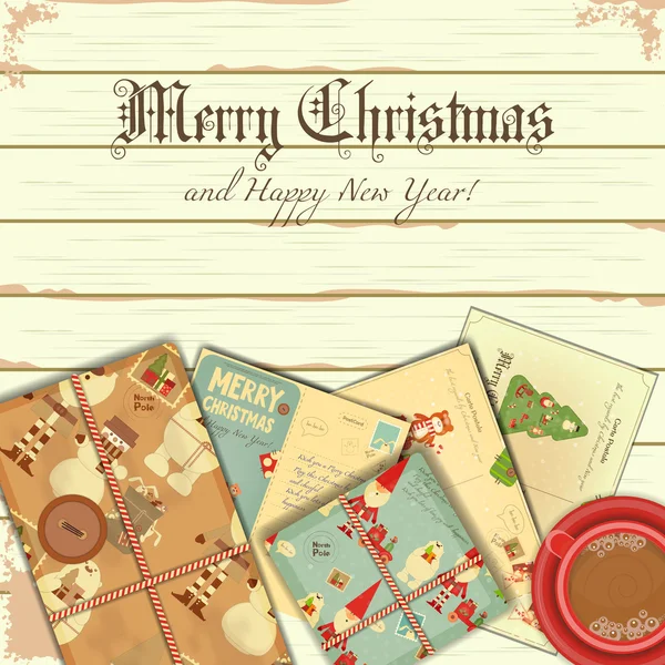 Christmas Retro Card — Stock Vector