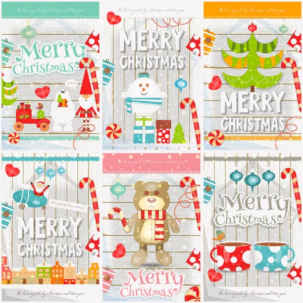 Merry Christmas Posters — Stock Vector