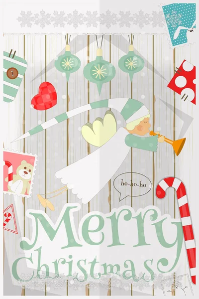 आनंदी ख्रिसमस आणि नवीन वर्ष कार्ड — स्टॉक व्हेक्टर