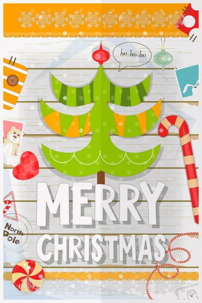 Feliz Navidad y tarjeta de año nuevo — Archivo Imágenes Vectoriales
