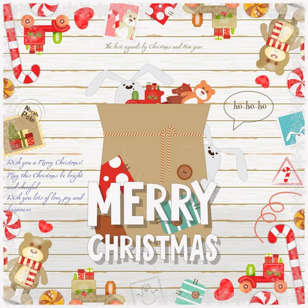 Καλά Χριστούγεννα και κάρτα του νέου έτους — Διανυσματικό Αρχείο